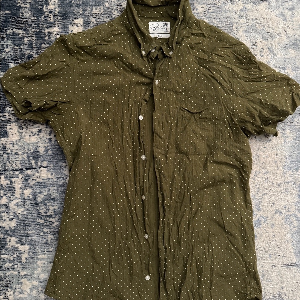Bonobos Olive Polka Dot Men's Riviera Shirt